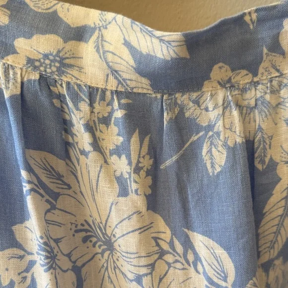 C&C California  100% linen Blue and White Women's Skirt Size XL - Picture 9 of 11